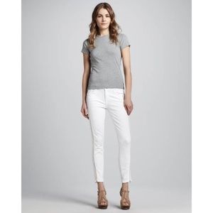 7 for all Mankind white skinny jeans with zippering detail sz 27